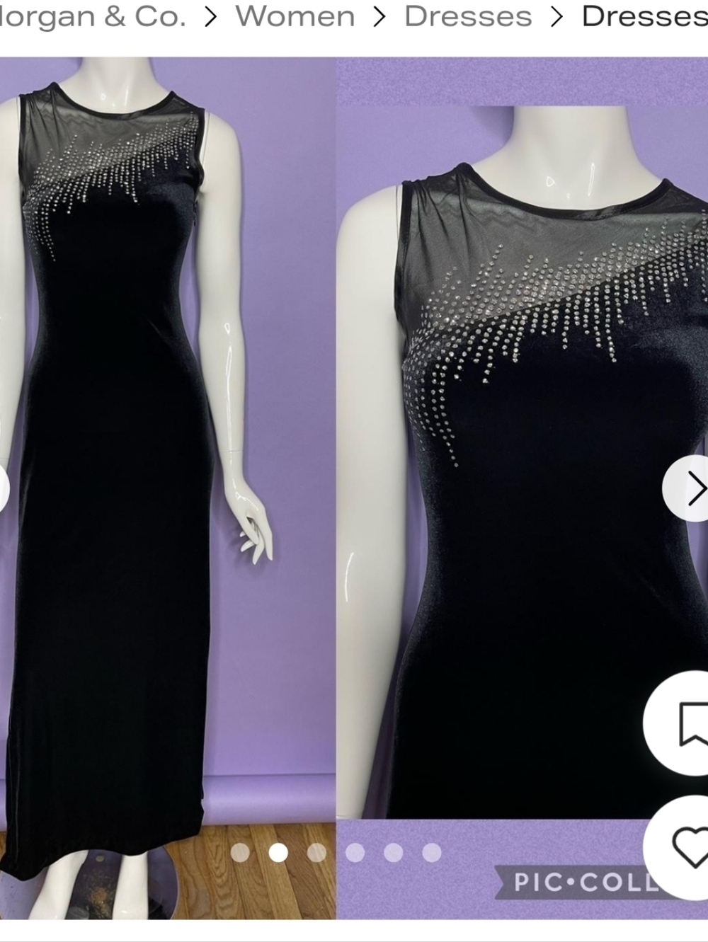 Beautiful Black Mesh And Glitter Illusion Prom Evening Dress, Size 7/8